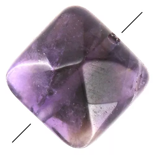 12mm Gemstone Square faceted bead - Amethyste x1