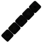 12mm Gemstone Square faceted bead - Black Agate x1
