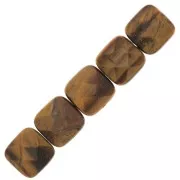 12mm Gemstone Square faceted bead - Tiger Eye x1