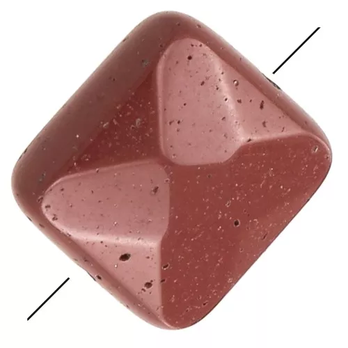 12mm Gemstone Square faceted bead - Poppy Jasper x1
