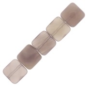 12mm Gemstone Square faceted bead - Grey Agate x1