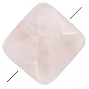 12mm Gemstone Square faceted bead - Rose Quartz x1