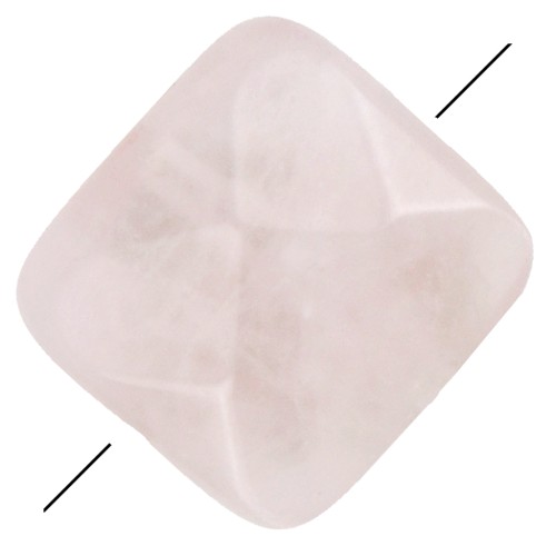 12mm Gemstone Square faceted bead - Rose Quartz x1