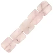 12mm Gemstone Square faceted bead - Rose Quartz x1