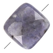 12mm Gemstone Square faceted bead - Iolite x1|raw }}