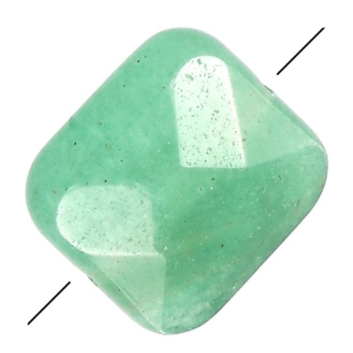 12mm Gemstone Square faceted bead - Aventurine x1