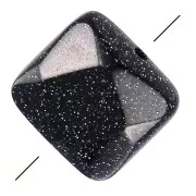 12mm Square faceted bead - Blue Sand Stone Imitation x1