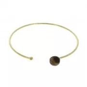 Fine bangle bracelet for 8 mm flat back cabochon - Fine Gold Plated x1