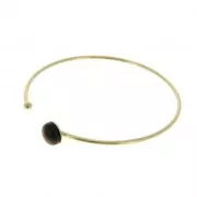 Fine bangle bracelet for 8 mm flat back cabochon - Fine Gold Plated x1