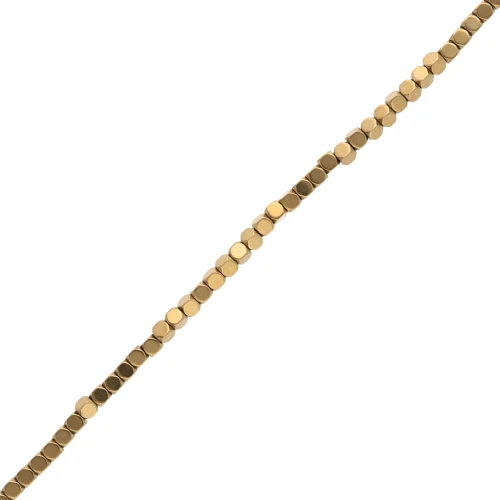 3 mm Hemateite-Look Faceted Polygonal Mini Beads - Golden x 39 cm