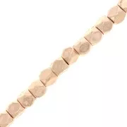 3mm Polygon facetted mini beads imitation hematite - Rose Gold x40cm