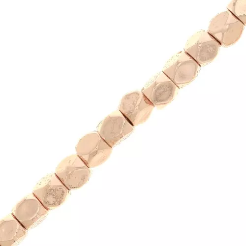 3mm Polygon facetted mini beads imitation hematite - Rose Gold x40cm