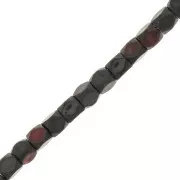 3mm Polygon facetted mini beads imitation hematite - Jet AB x40cm