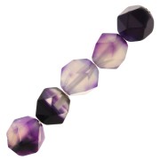 8x7mm Hexagonal gemstone beads - Tinted Agate - Purple x10|raw }}