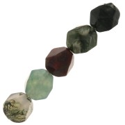 8x7mm Hexagonal gemstone beads - Indian Agate x10