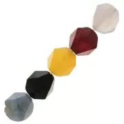 8x7mm Hexagonal gemstone beads - Tinted Agate - Multicolour x10
