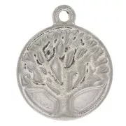 15.5x13mm Stainless steel Round tree of life pendant x1