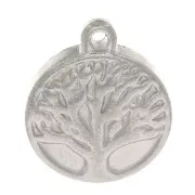 15.5x13mm Stainless steel Round tree of life pendant x1