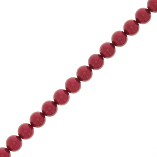 5mm Preciosa Pearls - Round Maxima - Pearl Effect Red x25