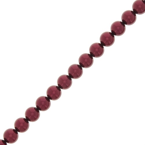 5mm Preciosa Pearls - Round Maxima - Pearl Effect burgundy x25