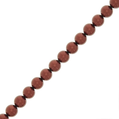 5mm Preciosa Pearls - Round Maxima - Pearl Effect Dark copper x25