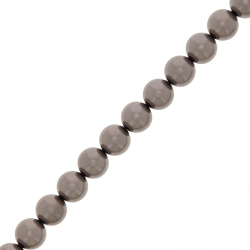 6mm Preciosa Pearls - Round Maxima - Pearl Effect Dark Grey x20