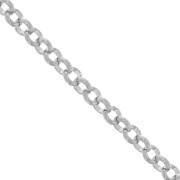 Chain Jaseron links 4.8mm - Rhodium x1m