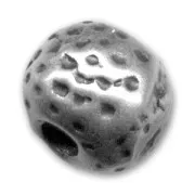 Metal bead 10x12mm Old silver tone x1