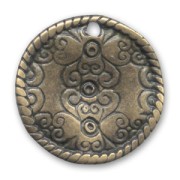 Crumbled sequin 22mm Bronze tone x1