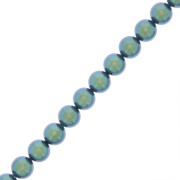 6mm Preciosa Pearls - Round Maxima - Pearlescent Peacock Green x20