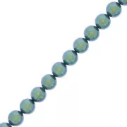 6mm Preciosa Pearls - Round Maxima - Pearlescent Peacock Green x20