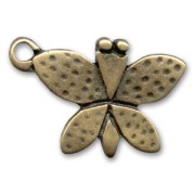 Butterfly charm 26x18mm Bronze tone x1