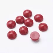 6mm Round glass cabochon - Coral imitation - Red x1