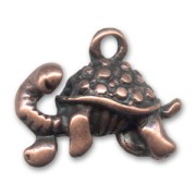 Turtle charm 13mm Old copper tone x1