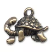 Turtle charm 13mm Bronze tone x1