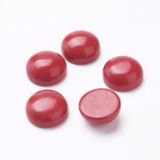 10mm Round glass cabochon - Coral imitation - Red x1