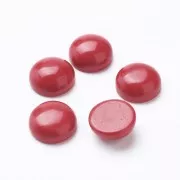 10mm Round glass cabochon - Coral imitation - Red x1