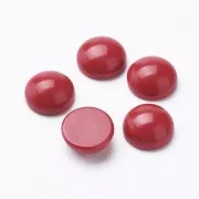 12mm Round glass cabochon - Coral imitation - Red x1