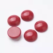 14mm Round glass cabochon - Coral imitation - Red x1