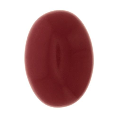 Cabochon ovale en verre 14x10 mm - Imitation corail - Rouge x1