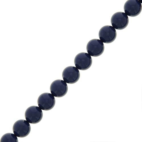 8mm Preciosa Pearls - Round Maxima - Navy Blue x10