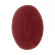 Cabochon ovale en verre 18x13 mm - Imitation corail - Rouge x1