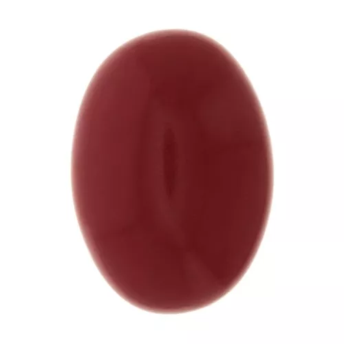 Cabochon ovale en verre 18x13 mm - Imitation corail - Rouge x1