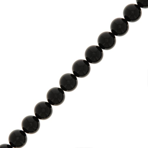 8mm Preciosa Pearls - Round Maxima - Opaque Magic Black x10