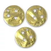 Crumbled star-spangled sequins 15mm fine Gold plated x5