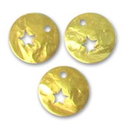 Crumbled star-spangled sequins 10mm fine Gold plated x5