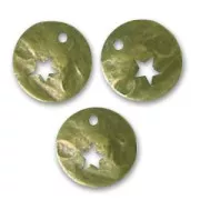 Crumbled star-spangled sequins 10mm Bronze tone x5