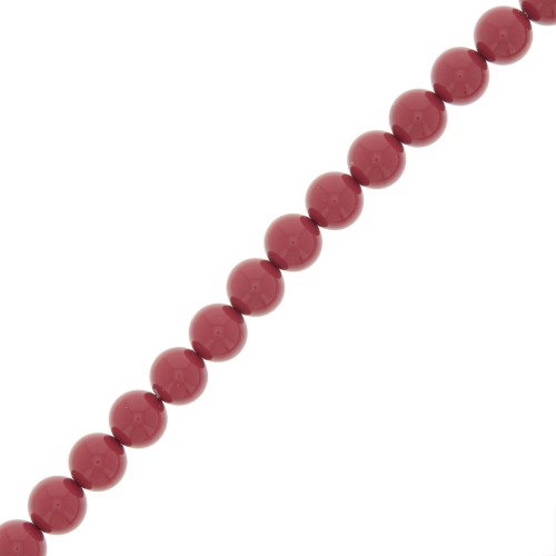 8mm Preciosa Pearls - Round Maxima - Cranberry x10