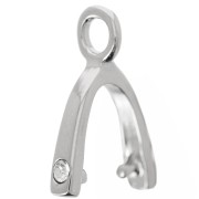 18 mm rhinestone pendant clip - White bronze x1
