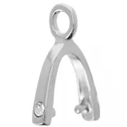 18 mm rhinestone pendant clip - White bronze x1